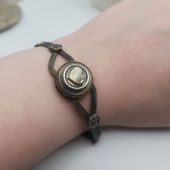 Antique Sterling bullet sweetheart bracelet B0208 - Picture 1 of 4